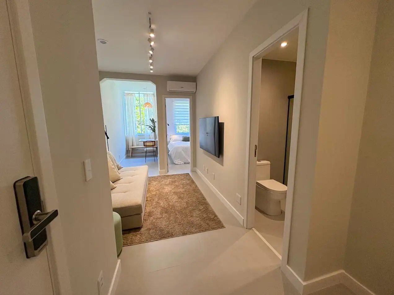 Modern apartment interior in Ipanema showing short-term rental investment