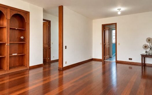 Maria Quitéria three-bedroom – living room with built-in shelves